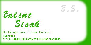 balint sisak business card